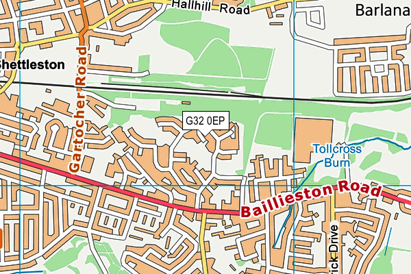 G32 0EP map - OS VectorMap District (Ordnance Survey)