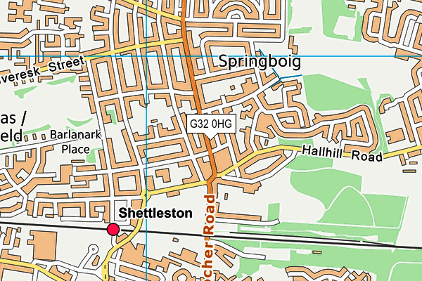 G32 0HG map - OS VectorMap District (Ordnance Survey)