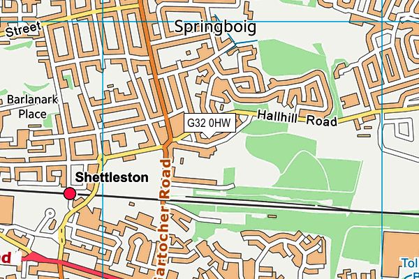 G32 0HW map - OS VectorMap District (Ordnance Survey)