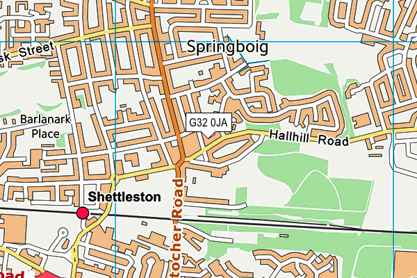 G32 0JA map - OS VectorMap District (Ordnance Survey)