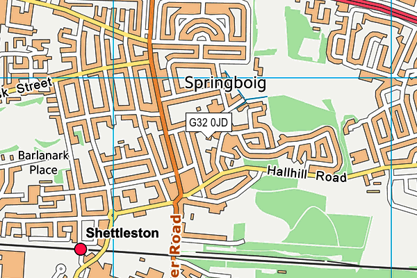 G32 0JD map - OS VectorMap District (Ordnance Survey)