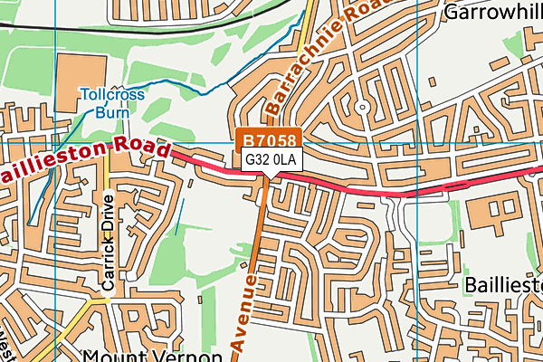 G32 0LA map - OS VectorMap District (Ordnance Survey)