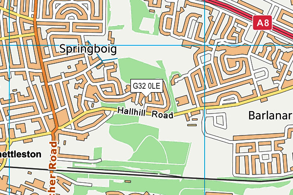 G32 0LE map - OS VectorMap District (Ordnance Survey)