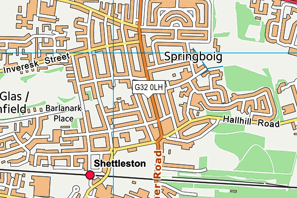 G32 0LH map - OS VectorMap District (Ordnance Survey)
