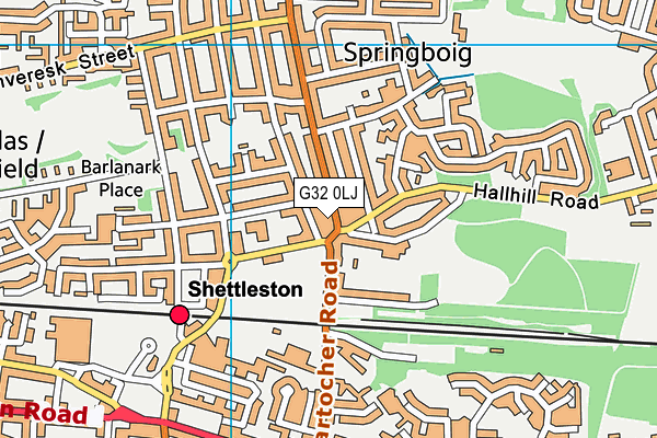 G32 0LJ map - OS VectorMap District (Ordnance Survey)