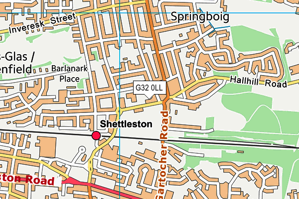 G32 0LL map - OS VectorMap District (Ordnance Survey)