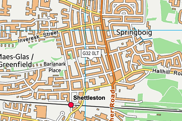 G32 0LT map - OS VectorMap District (Ordnance Survey)
