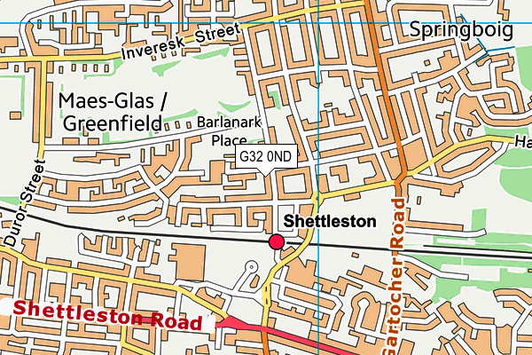 G32 0ND map - OS VectorMap District (Ordnance Survey)