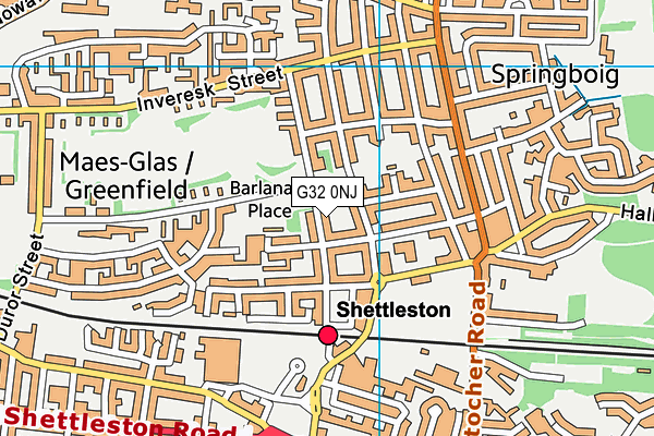 G32 0NJ map - OS VectorMap District (Ordnance Survey)