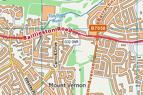 G32 0NR map - OS VectorMap District (Ordnance Survey)