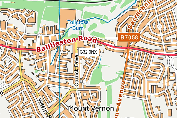 G32 0NX map - OS VectorMap District (Ordnance Survey)