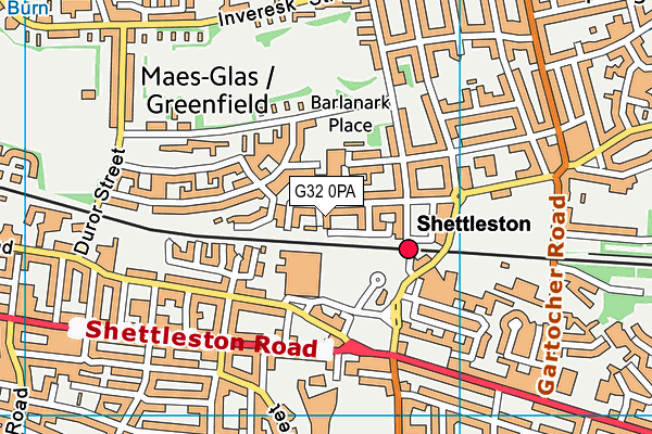 G32 0PA map - OS VectorMap District (Ordnance Survey)