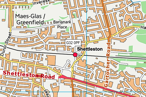 G32 0PF map - OS VectorMap District (Ordnance Survey)