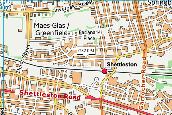 G32 0PJ map - OS VectorMap District (Ordnance Survey)