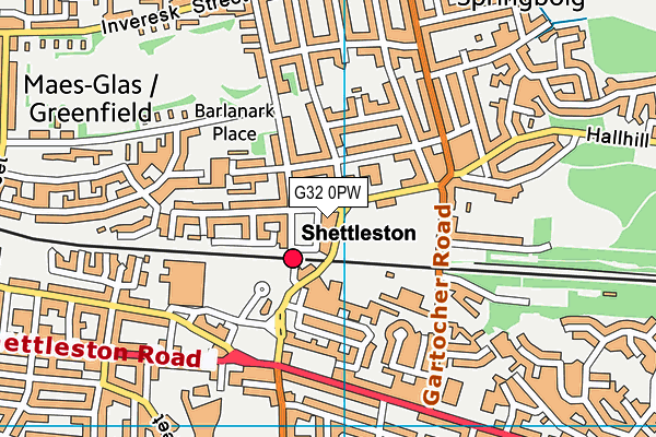 G32 0PW map - OS VectorMap District (Ordnance Survey)