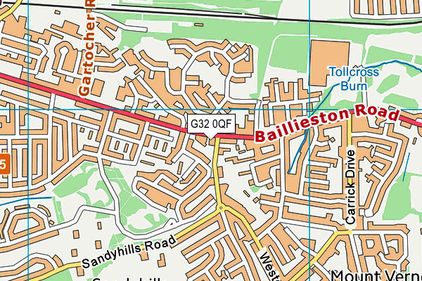 G32 0QF map - OS VectorMap District (Ordnance Survey)