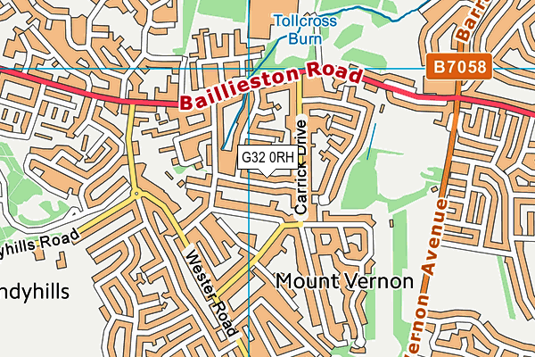 G32 0RH map - OS VectorMap District (Ordnance Survey)