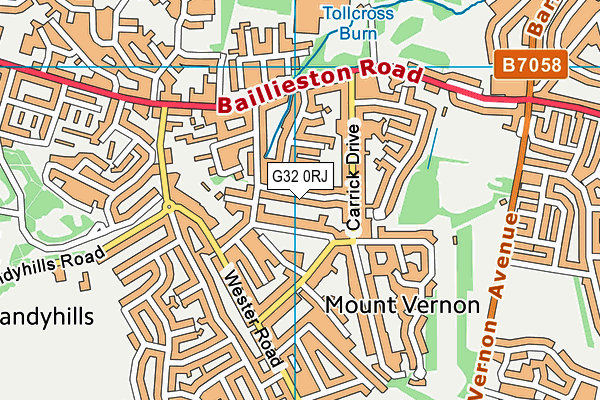 G32 0RJ map - OS VectorMap District (Ordnance Survey)