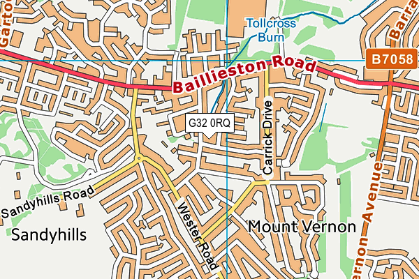 G32 0RQ map - OS VectorMap District (Ordnance Survey)