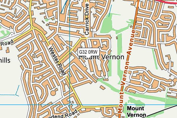G32 0RW map - OS VectorMap District (Ordnance Survey)