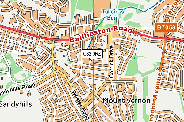 G32 0RZ map - OS VectorMap District (Ordnance Survey)