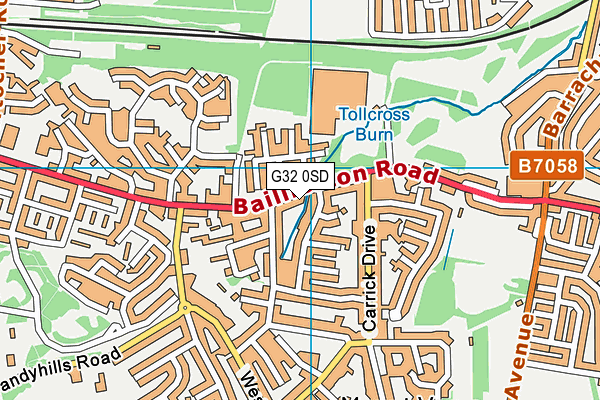 G32 0SD map - OS VectorMap District (Ordnance Survey)