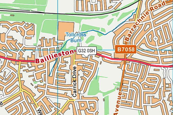 G32 0SH map - OS VectorMap District (Ordnance Survey)