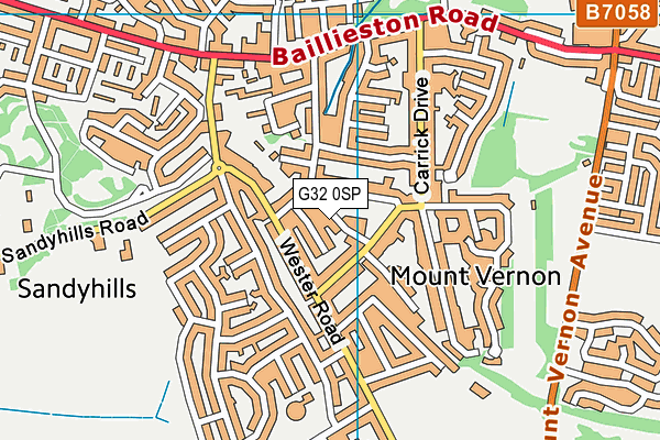G32 0SP map - OS VectorMap District (Ordnance Survey)
