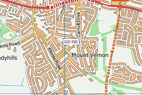 G32 0SS map - OS VectorMap District (Ordnance Survey)