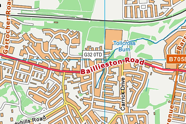 G32 0TD map - OS VectorMap District (Ordnance Survey)