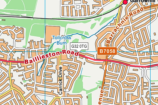 G32 0TG map - OS VectorMap District (Ordnance Survey)