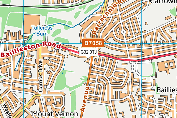 G32 0TJ map - OS VectorMap District (Ordnance Survey)