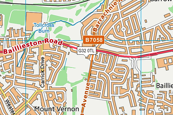 G32 0TL map - OS VectorMap District (Ordnance Survey)