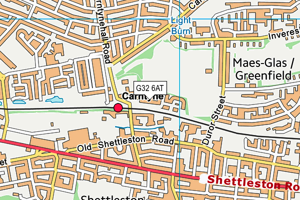 G32 6AT map - OS VectorMap District (Ordnance Survey)
