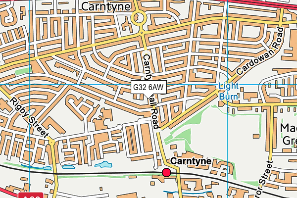 G32 6AW map - OS VectorMap District (Ordnance Survey)