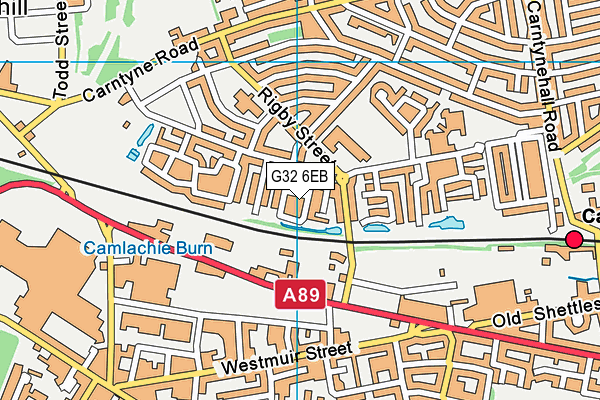 G32 6EB map - OS VectorMap District (Ordnance Survey)