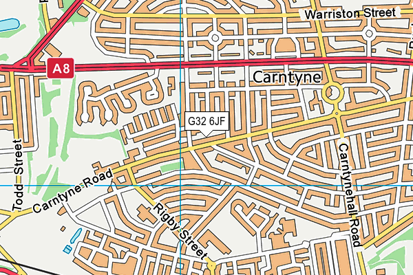 G32 6JF map - OS VectorMap District (Ordnance Survey)