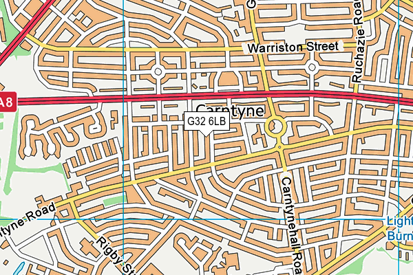 G32 6LB map - OS VectorMap District (Ordnance Survey)