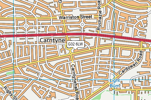 G32 6LW map - OS VectorMap District (Ordnance Survey)