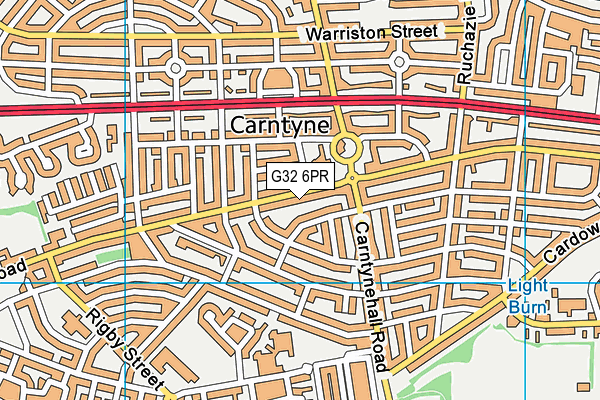 G32 6PR map - OS VectorMap District (Ordnance Survey)