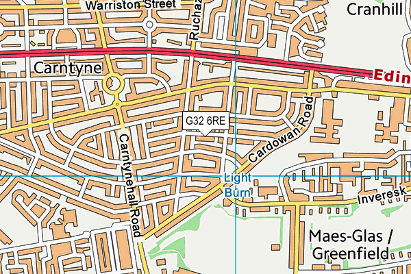 G32 6RE map - OS VectorMap District (Ordnance Survey)