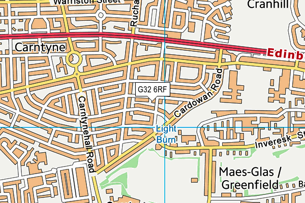G32 6RF map - OS VectorMap District (Ordnance Survey)