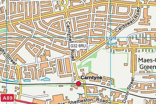 G32 6RU map - OS VectorMap District (Ordnance Survey)