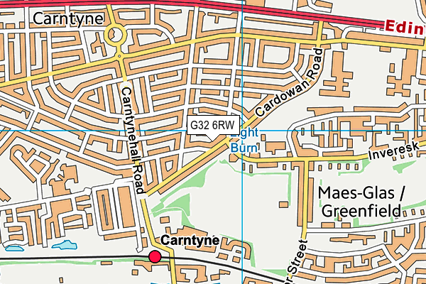 G32 6RW map - OS VectorMap District (Ordnance Survey)