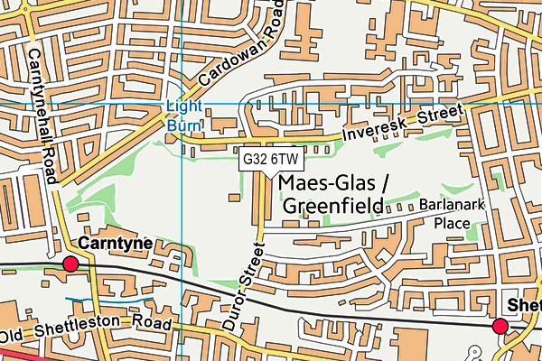 G32 6TW map - OS VectorMap District (Ordnance Survey)