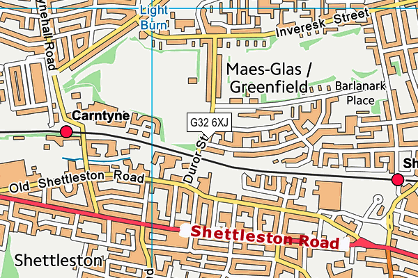 G32 6XJ map - OS VectorMap District (Ordnance Survey)