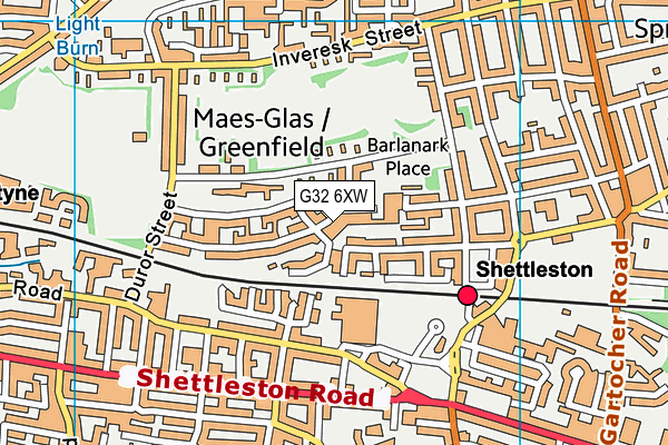 G32 6XW map - OS VectorMap District (Ordnance Survey)
