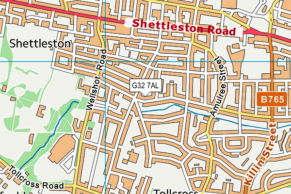 G32 7AL map - OS VectorMap District (Ordnance Survey)
