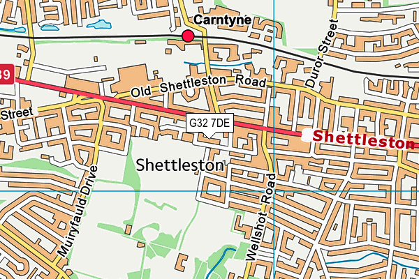 G32 7DE map - OS VectorMap District (Ordnance Survey)