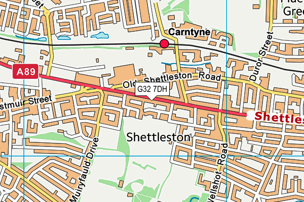 G32 7DH map - OS VectorMap District (Ordnance Survey)